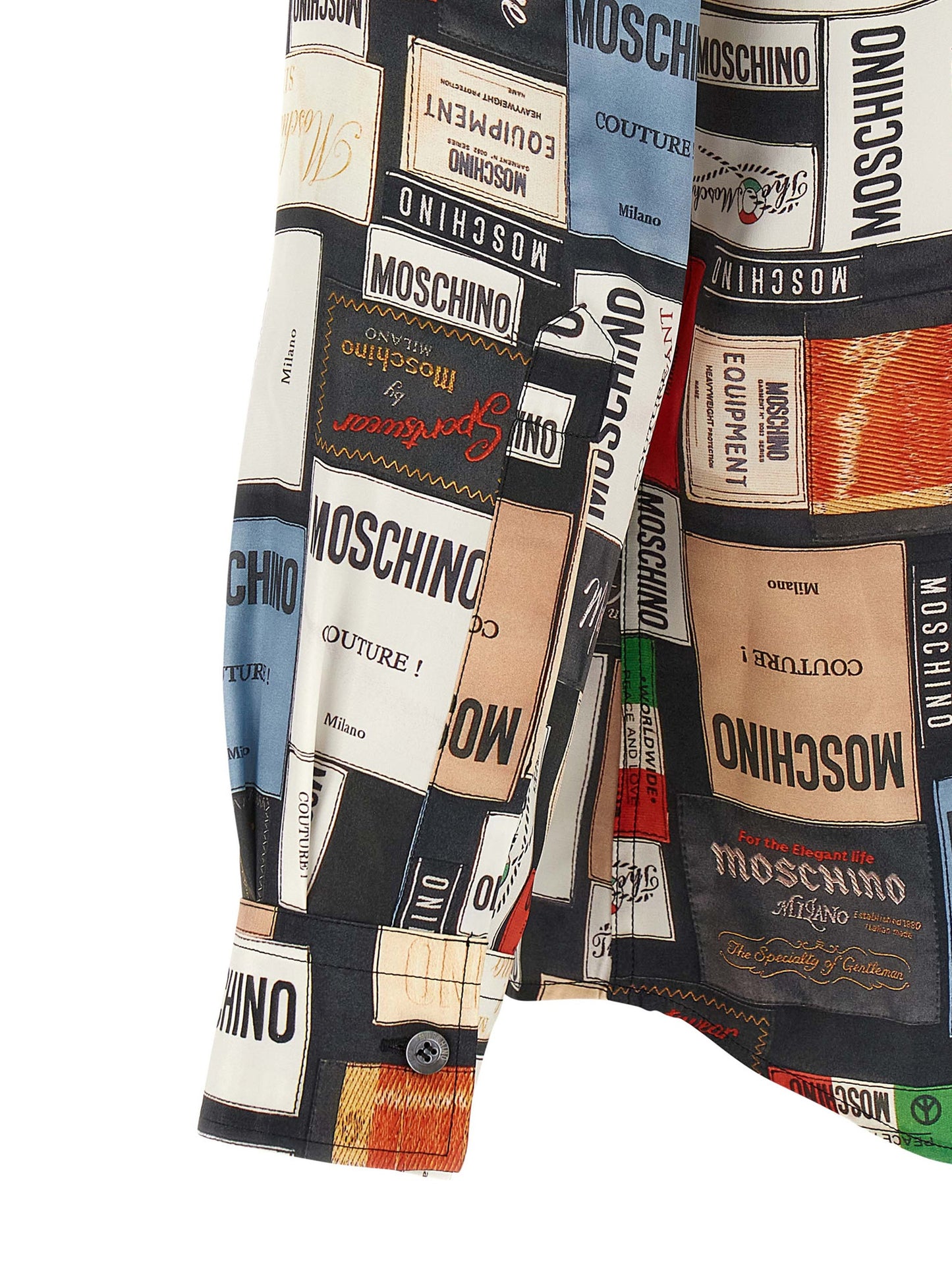 Shirt by Moschino for men in silk multicolor, patterned, print & patchwork presents a discerning silhouette, showcasing a sophisticated and for a truly discerning finish.