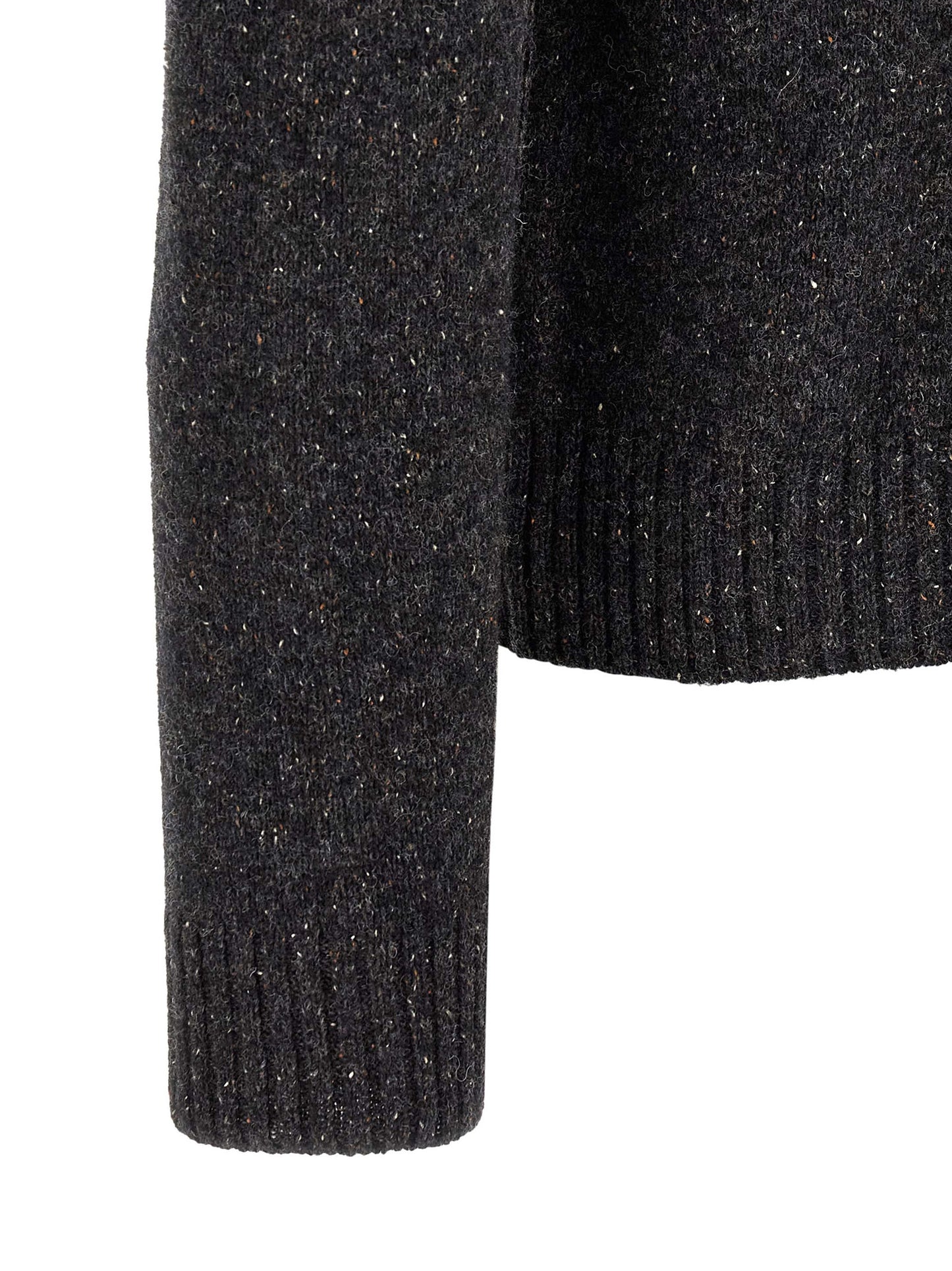 Cardigan by Moschino for men in wool & silk gray presents a textural silhouette, artfully finished with a textural and for a sophisticated, textural look.