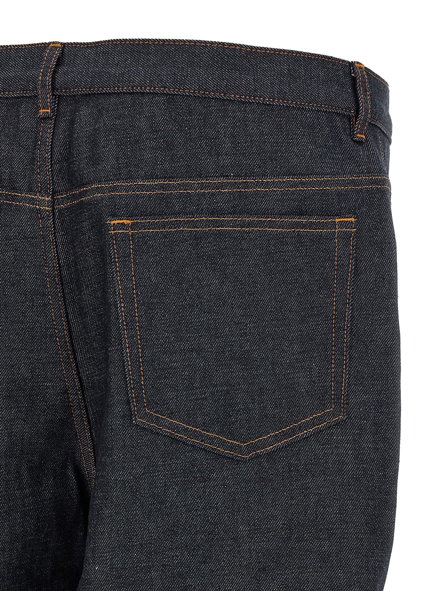 Jeans by A.P.C. for men in denim cotton blue, indigo & silver presents a refined pantology silhouette, artfully defined by a refined pantology straight, relaxed-fit & wide, long, and a sophisticated low rise.