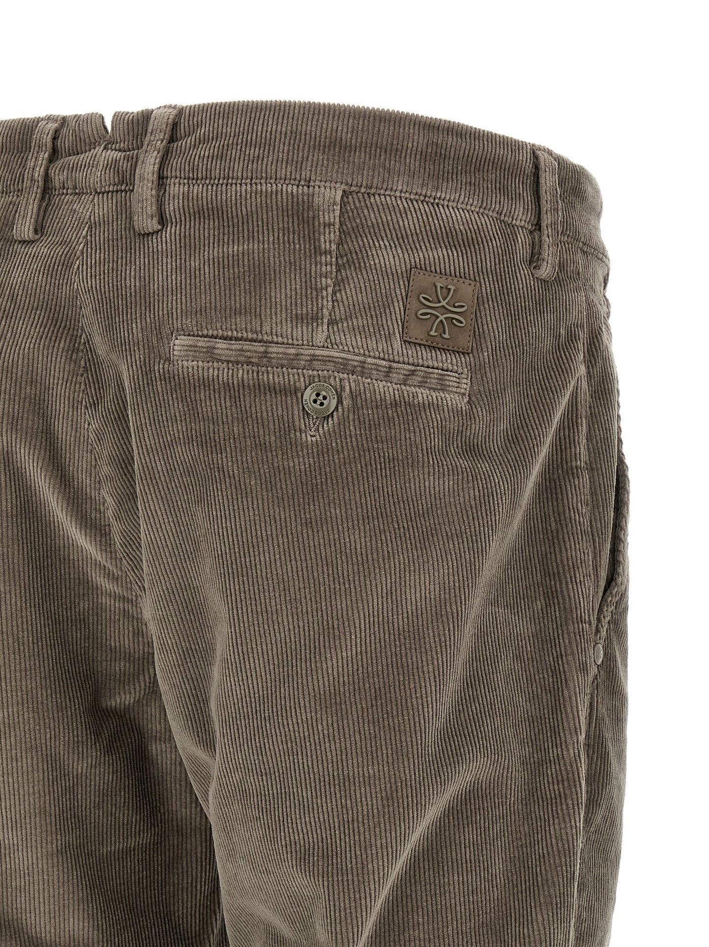 Chinos Pants by Jacob Cohen for men in cotton corduroy gray features an perennial and long, expertly tailored with a perennial low rise for a refined silhouette.