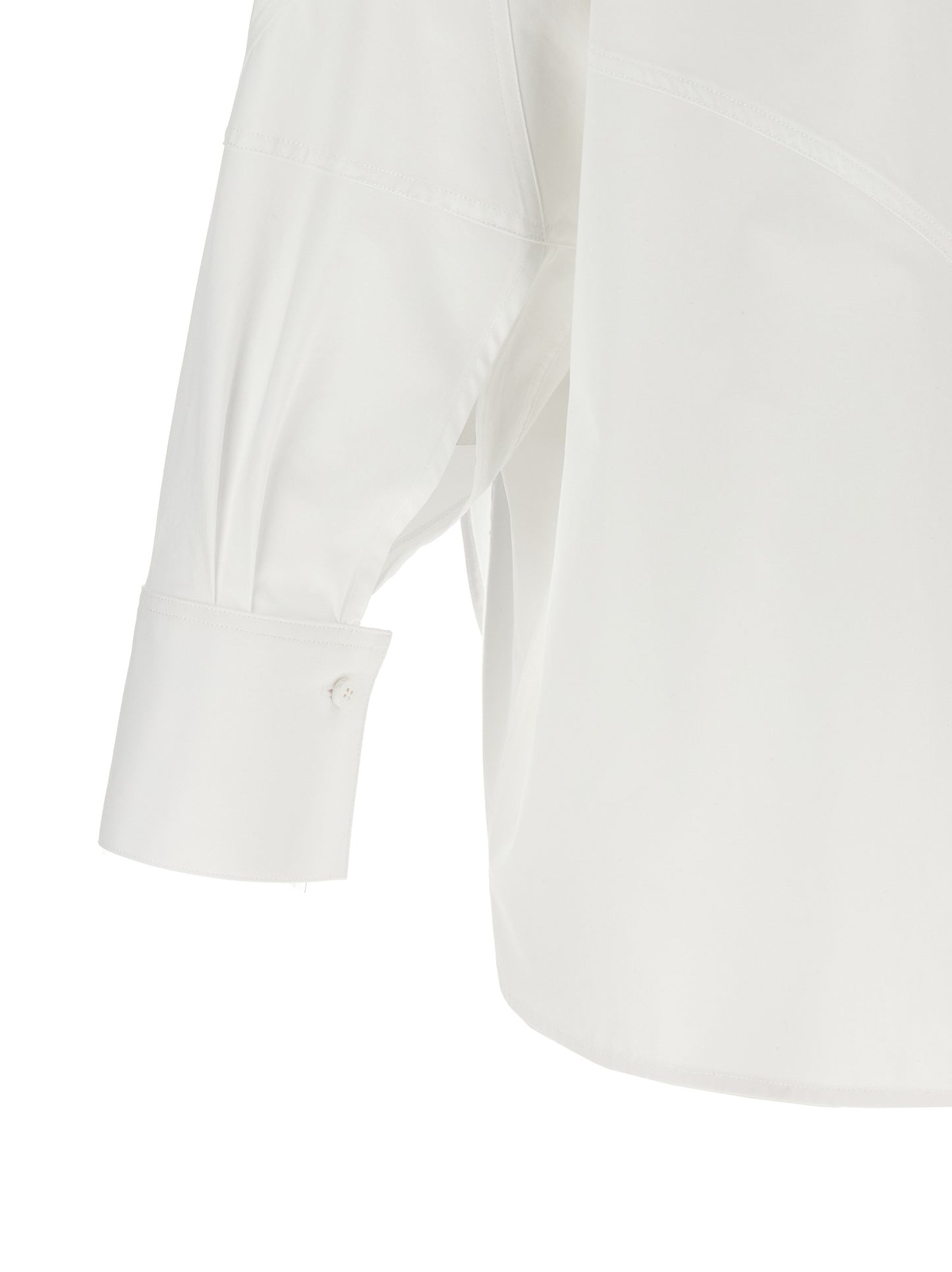Blouse by The Attico for women in cotton white showcases a sleek silhouette, elegantly detailed with a sleek and for a sleek finish.