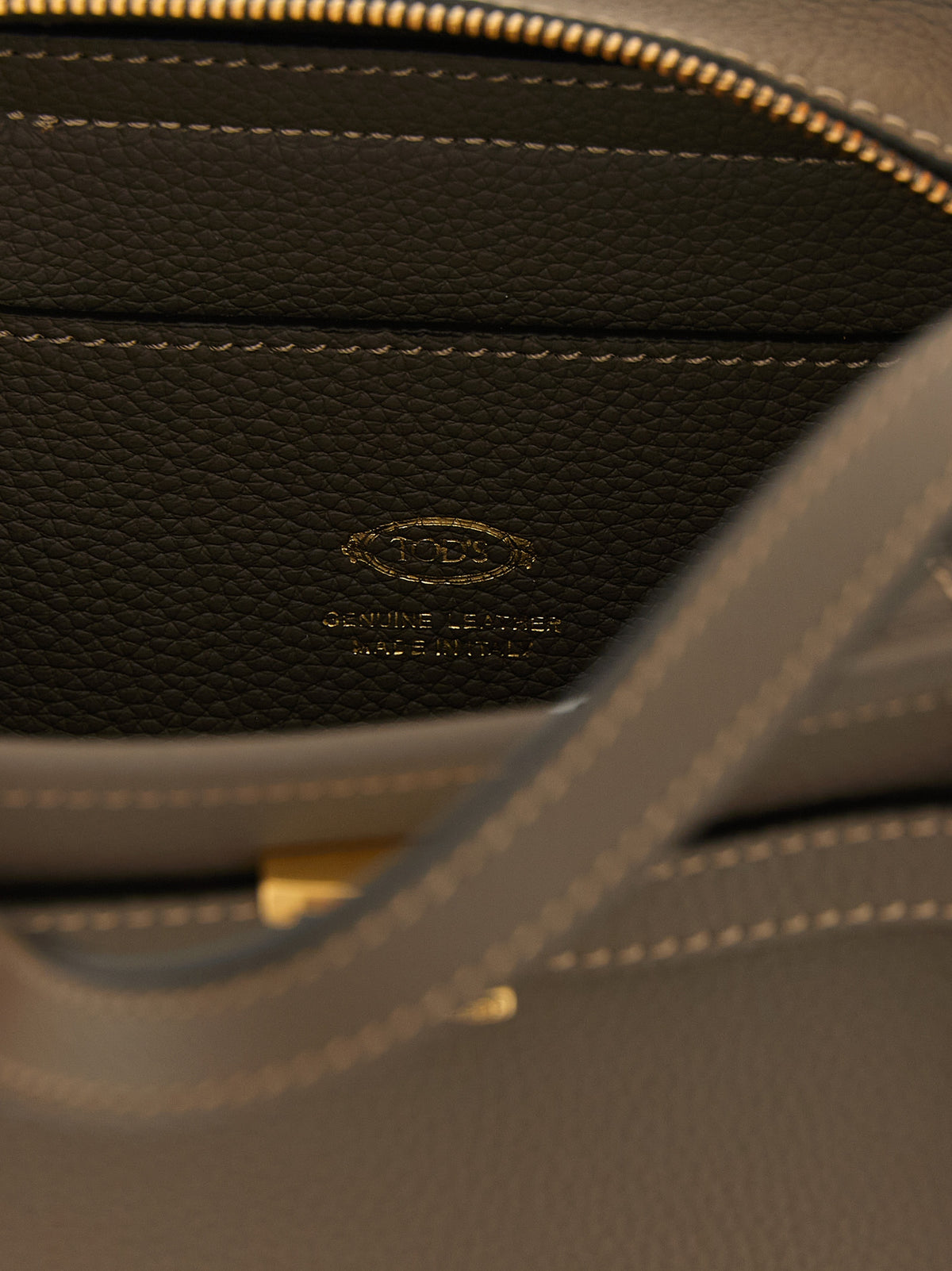 Tod's T Timeless Tim Calfskin Leather Mini Shopper Tote Bag - Gray Gold
