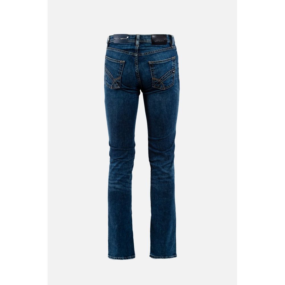 Gas Men's Straight Leg Stretch Denim Cotton Polyester Jeans - Blue
