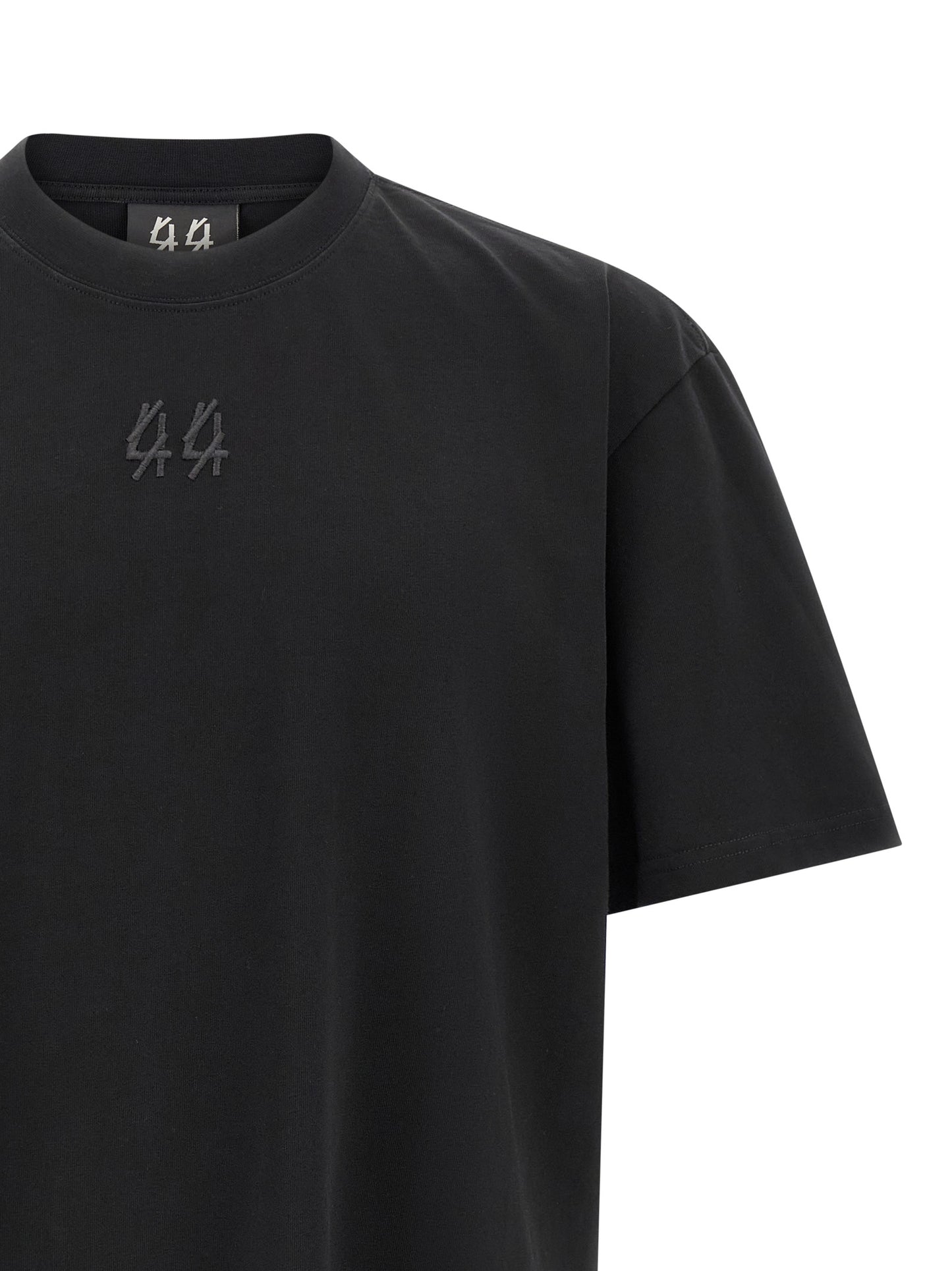 Activewear T-Shirt by 44 Label Group for men in cotton black, red & print features a versatile silhouette, showcasing a versatile crew neckline and detailed with high-performance for a premium look.