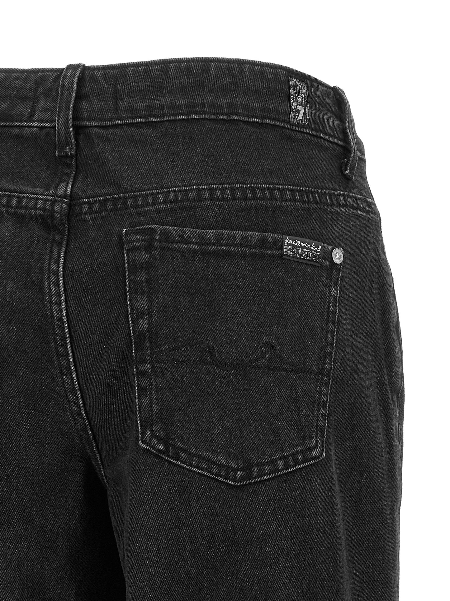 Jeans by 7 For All Mankind for women in stretch denim cotton black features a refined silhouette with a refined flared, defined by a and a refined long for a refined finish.