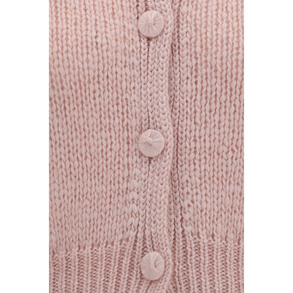 Cardigan by Forte_Forte for women in silk mohair & capra leather multicolor features an crisp silhouette, showcasing a sophisticated and detail for a truly crisp finish.