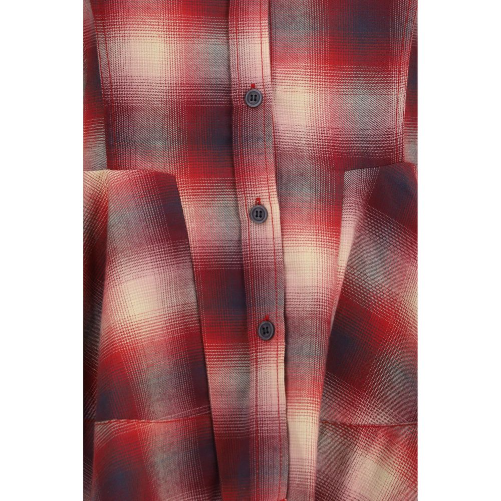 Shirt by Ganni for women in flannel & denim cotton multicolor features an polished silhouette, showcasing a sophisticated and detail for a truly polished finish.