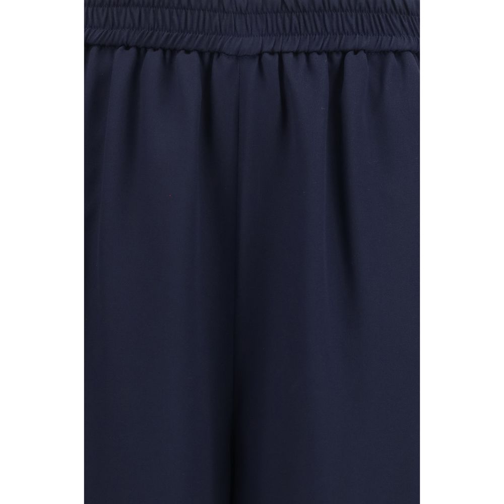 Trousers by Max Mara for women in silk blue presents a smart silhouette, meticulously detailed with a smart regular-fit & wide, a smart long, and a smart .