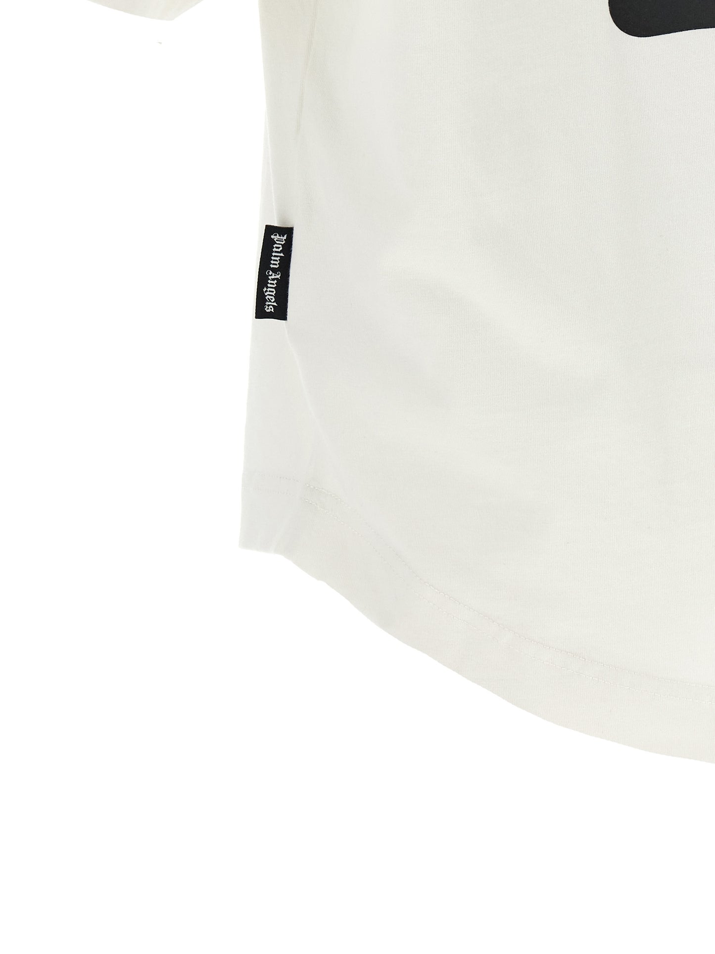T-Shirt by Palm Angels for men in polyamide cotton white & print features an edgy silhouette, meticulously detailed with a sophisticated and for a truly edgy finish.