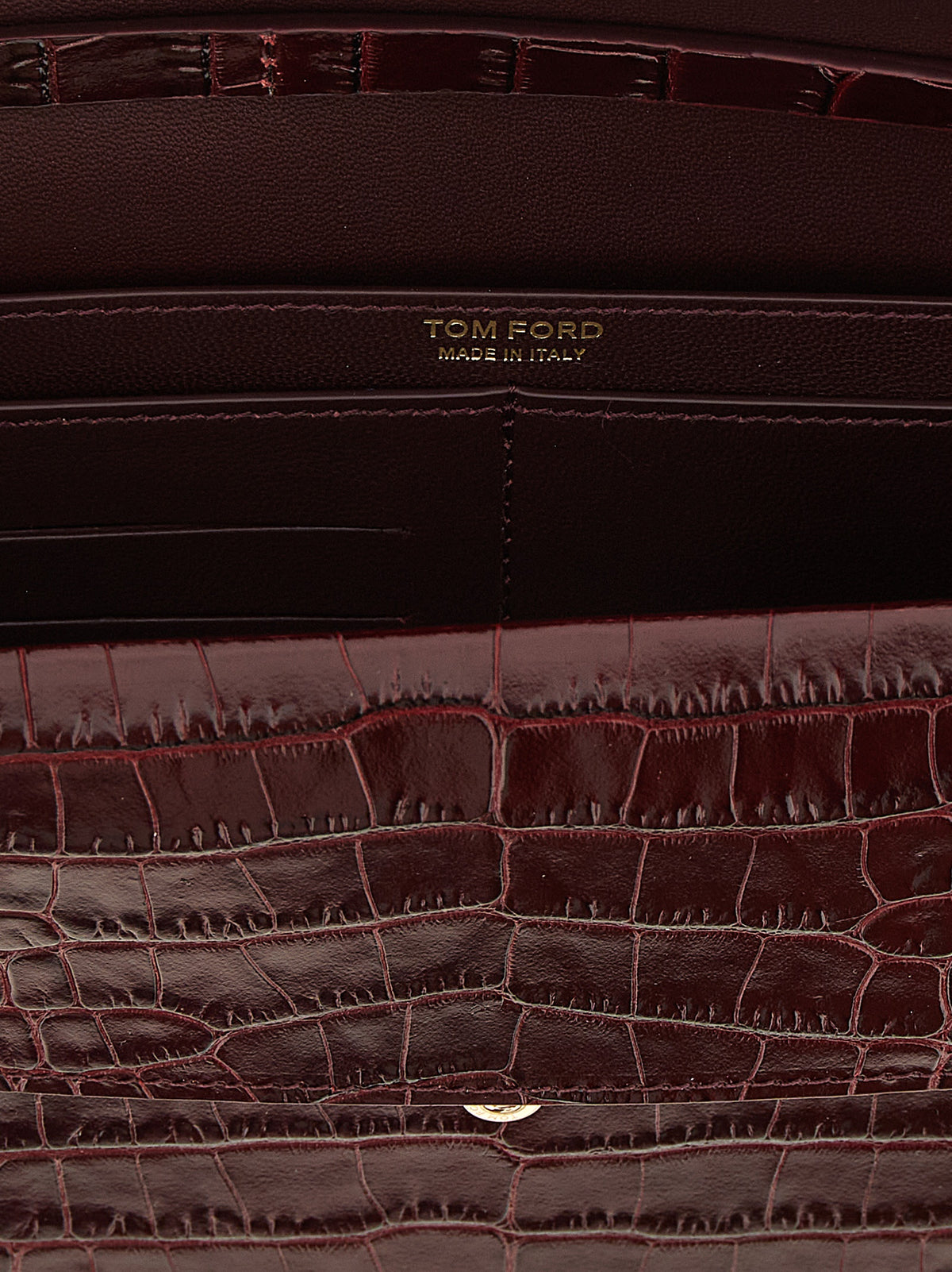 Tom Ford Aube Bio-Acetate Mini Crossbody Clutch Handbag - Bordeaux Gold Print