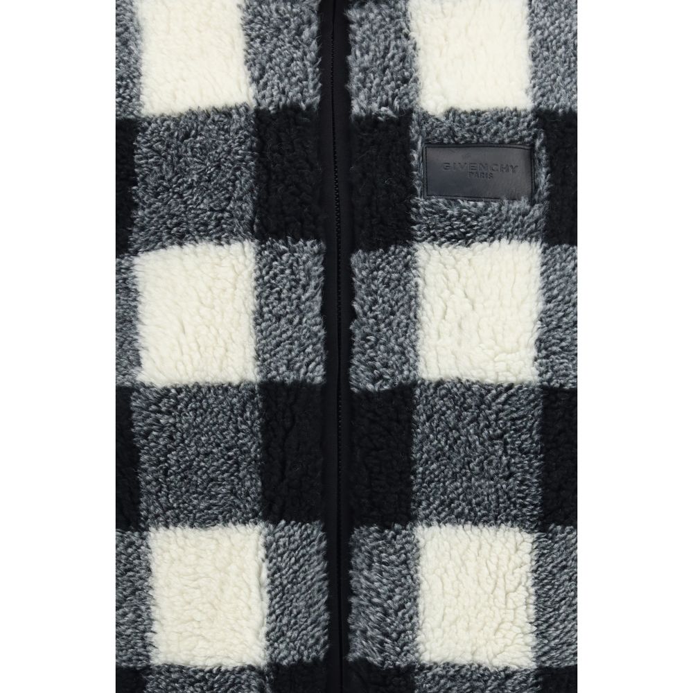 Overcoat by Givenchy for men in merino wool & polyester gray, patterned & checked features a contemporary silhouette showcasing a contemporary and refined pockets for a sophisticated finish.