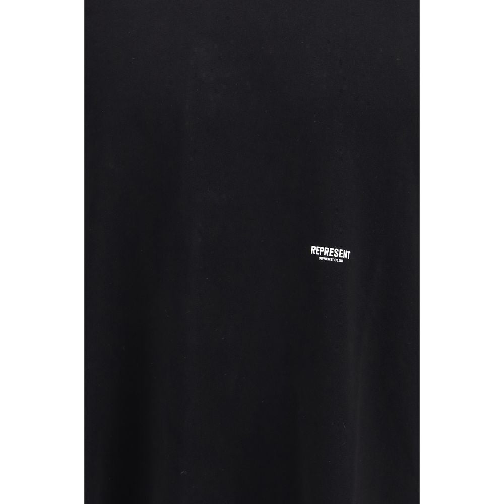 T-Shirt by Represent for men in cotton black features a plush silhouette, showcasing a sophisticated crew neckline and for a truly plush finish.