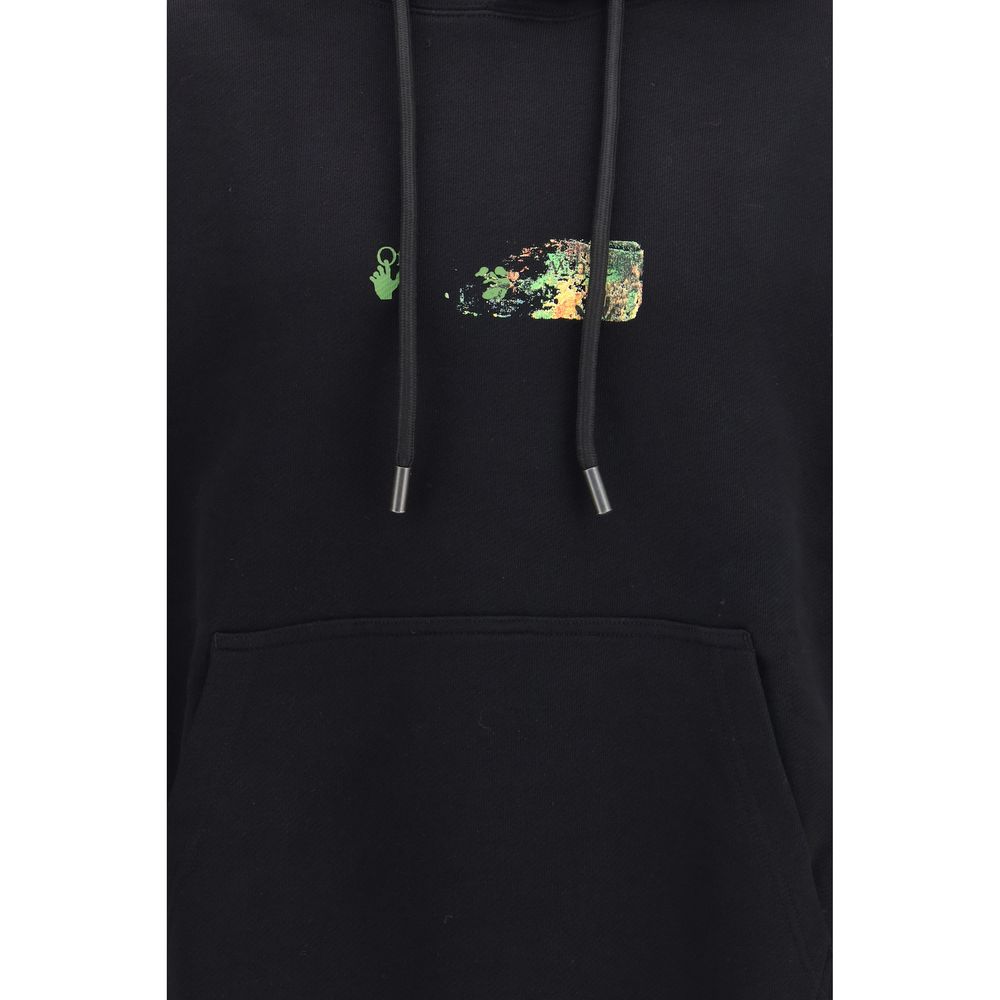 Sweatshirt Hoodie by Off-White for men in cotton black, white & print showcases a city-ready silhouette, artfully detailed with a signature hooded neckline and for a city-ready finish.