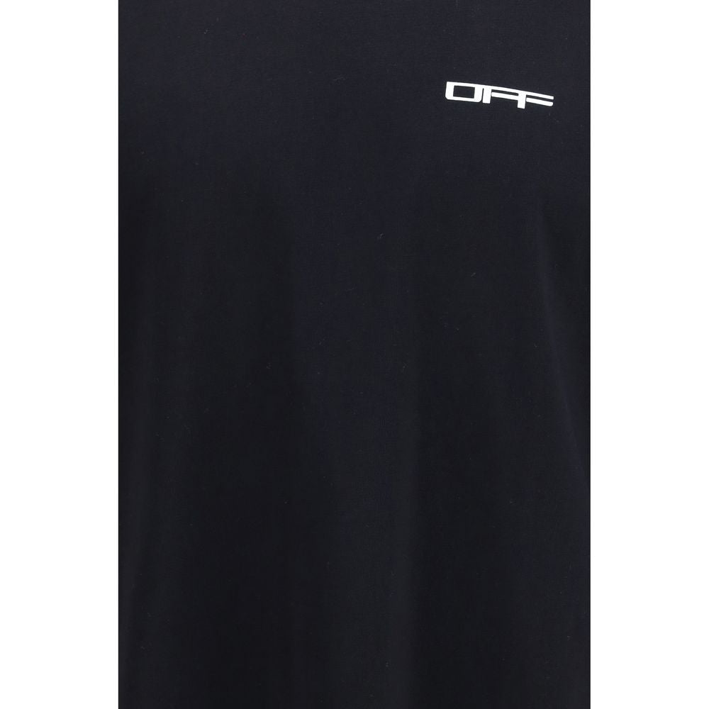Activewear T-Shirt by Off-White for men in cotton black, white & print features an contemporary design with , a length, and a contemporary crew neckline.