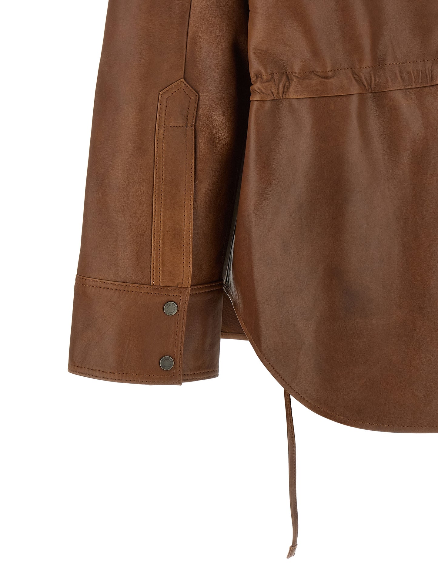 Overshirt by Haikure for women in lambskin leather brown features an polished silhouette, showcasing a sophisticated and detail for a truly polished finish.