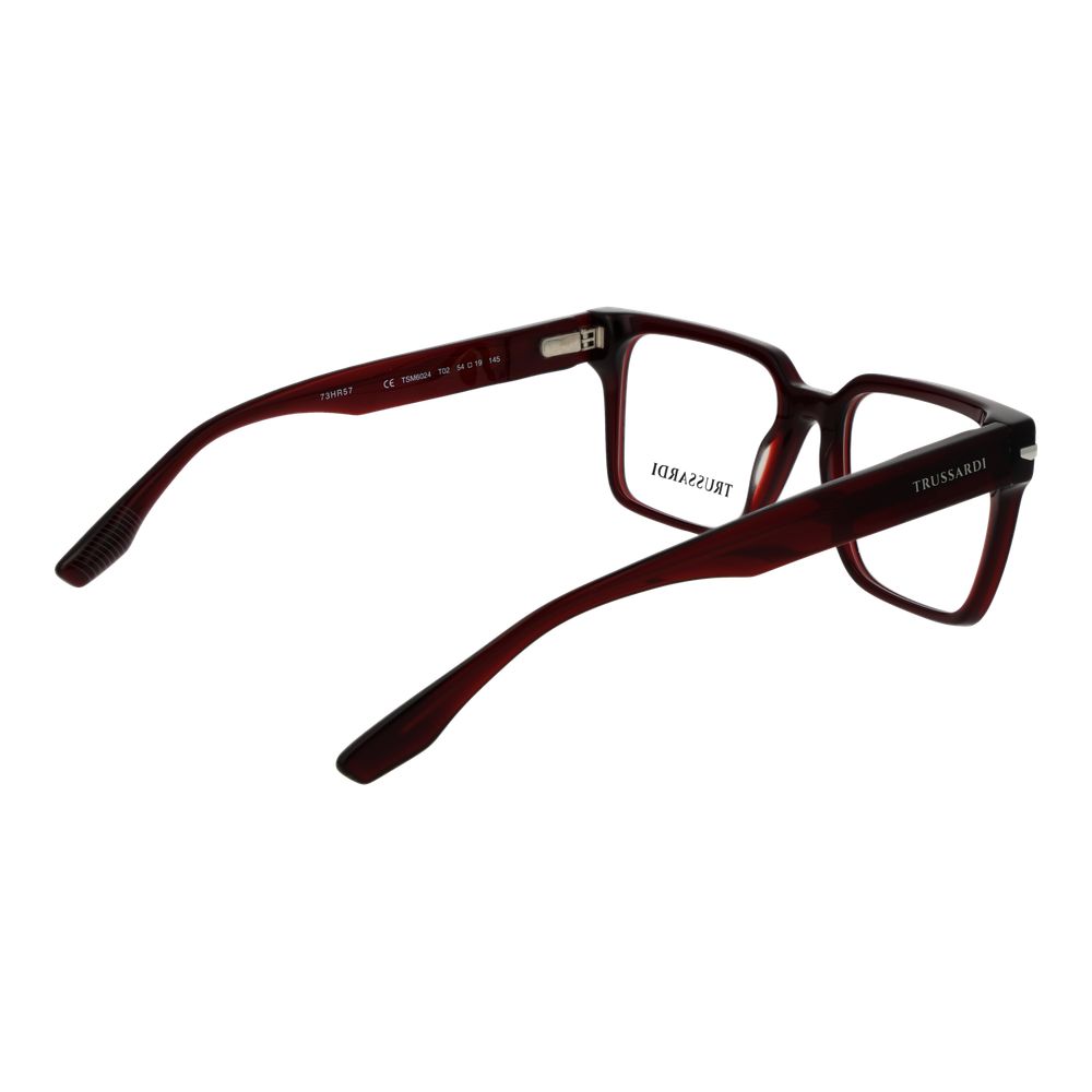 Eyeglasses Frames by Trussardi for men in acetate and burgundy showcases an refined full-frame frame design featuring a sophisticated burgundy coloured frame for an refined and refined aesthetic.