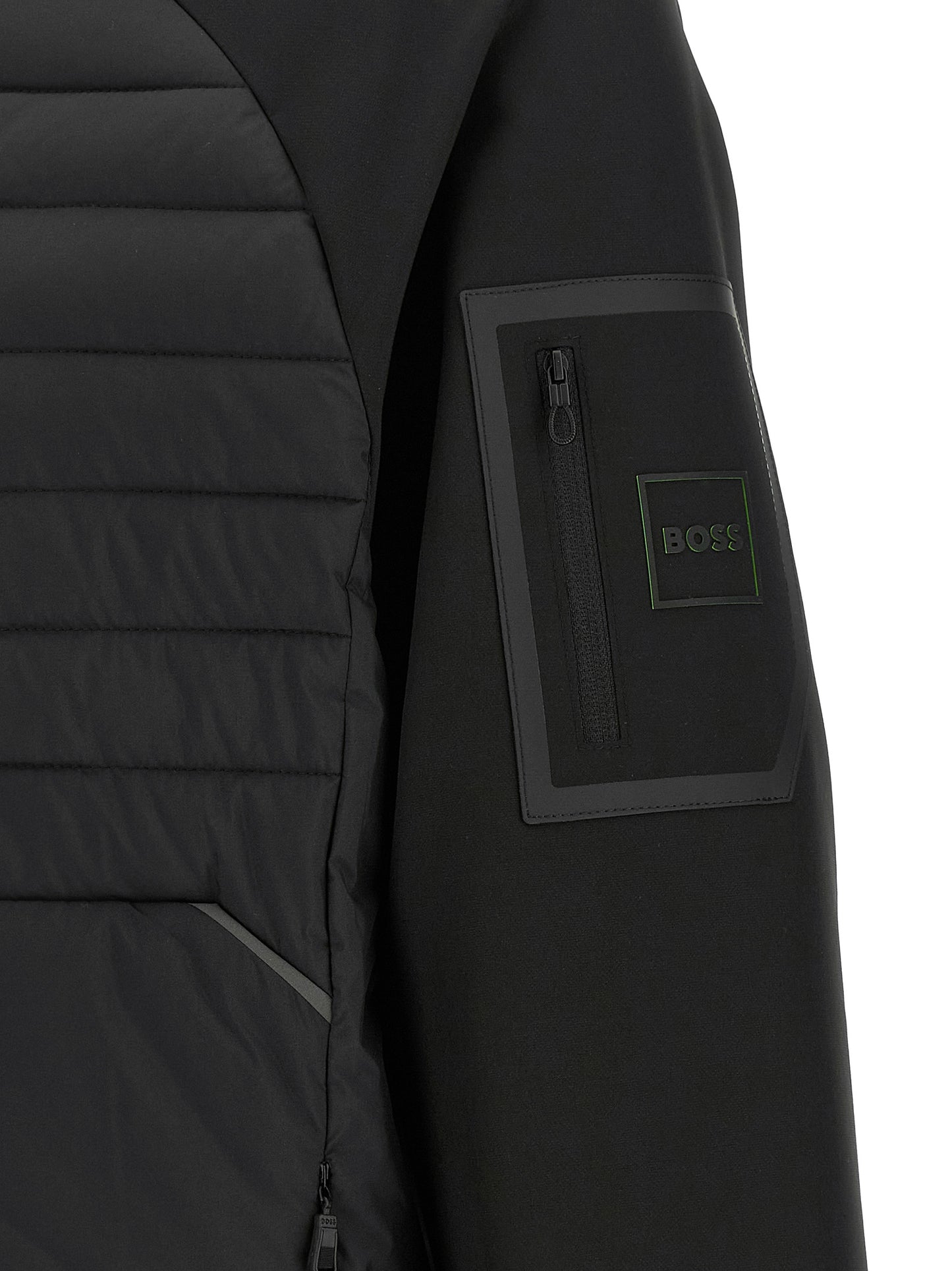 Sweatshirt Hoodie by Hugo Boss for men in elastane black features an avant-garde silhouette, showcasing a sophisticated and detail for a truly avant-garde finish.
