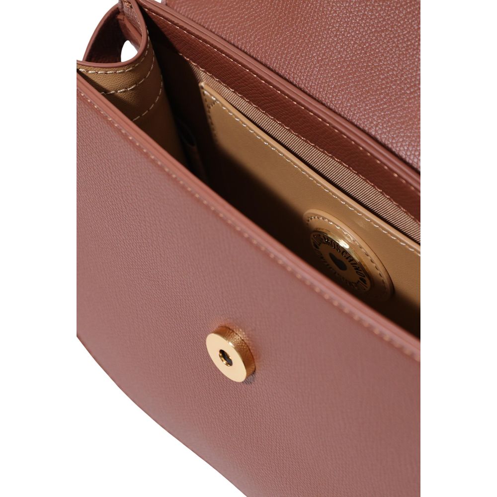 Love Moschino Polyethylene & Polyurethane Small Evening Flap Handbag - Brown Gold Signature