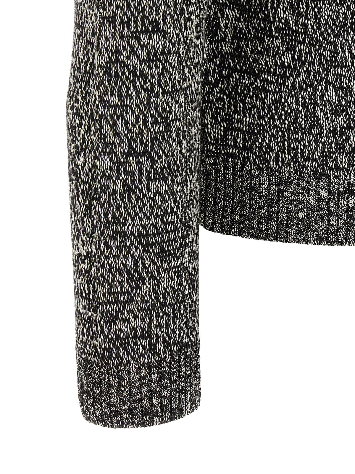 Valentino Garavani Men's Crew Neck Virgin Wool & Cotton Cardigan - Bicolour Black White