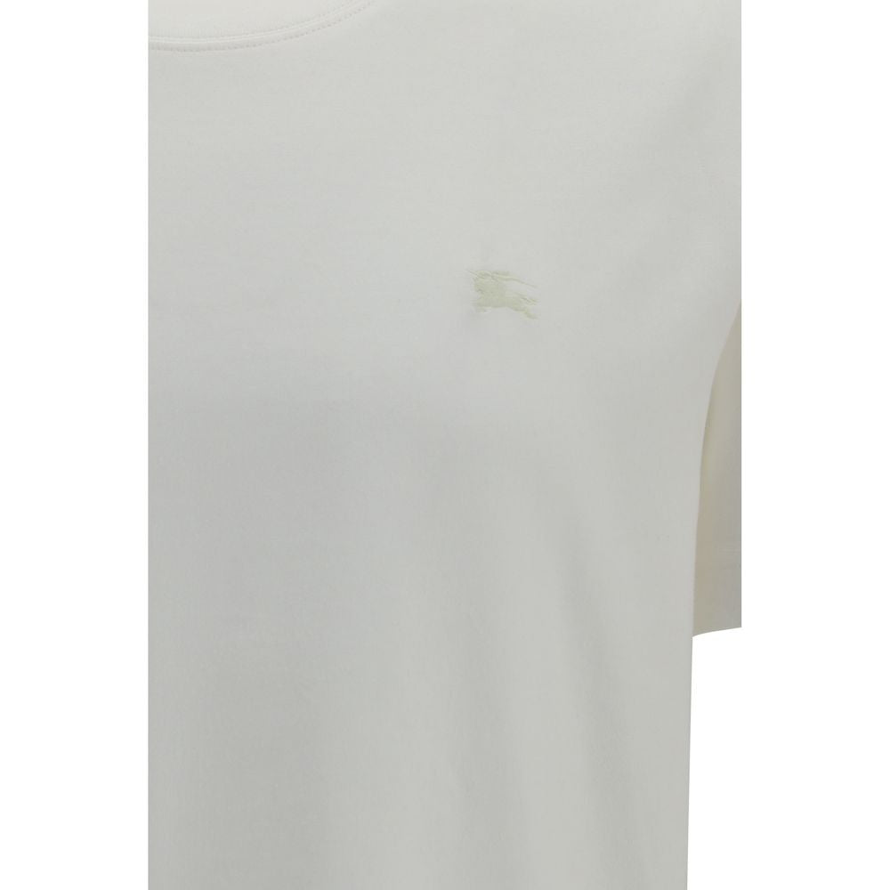 T-Shirt by Burberry for men in cotton white showcases a unassuming silhouette, artfully detailed with a refined crew neckline and unassuming for a sophisticated, contemporary look.