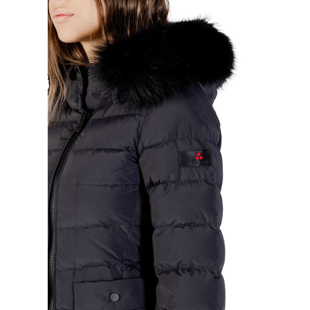 Peuterey City Women's Polyamide Polyester Fur Hooded Parka - Black
