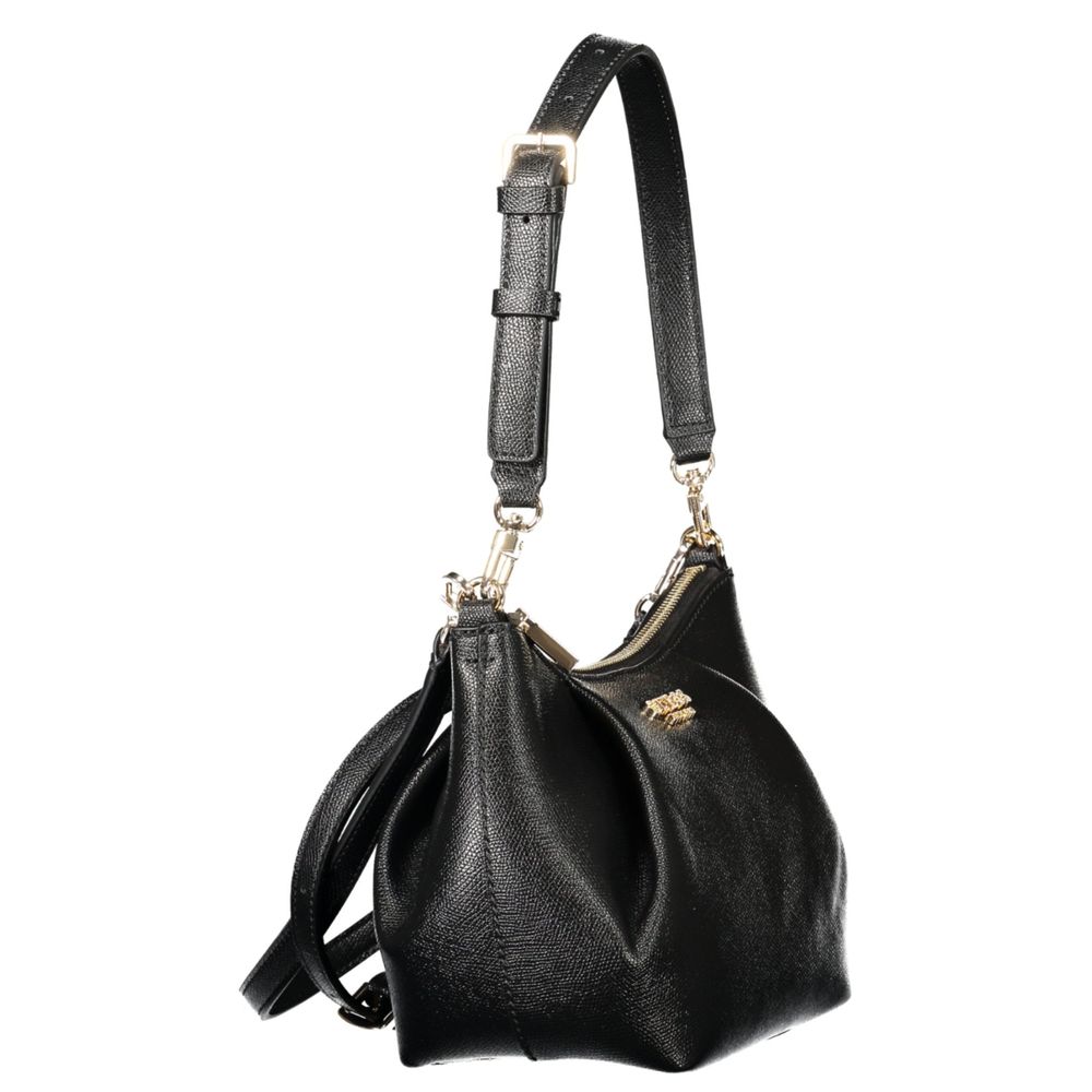 Handbag by Guess Jeans for women in polyurethane black features an refined silhouette, showcasing a secure zipper, ample cardholder, and versatile adjustable-strap & handle for a sophisticated refined aesthetic.