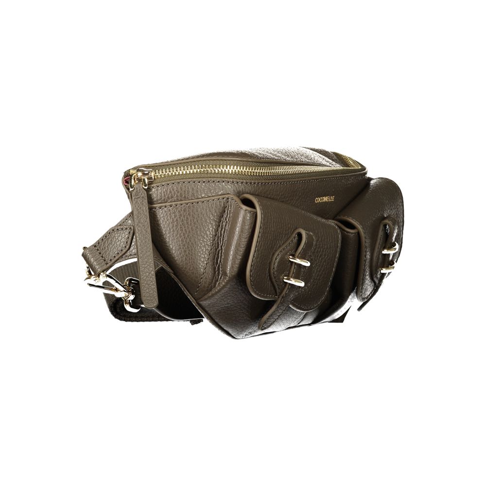 Fanny Pack Handbag by Coccinelle for women in leather brown presents a ornamental silhouette, showcasing a secure zipper, ample external-pockets & internal-pockets, and versatile adjustable-strap & belt-strap for a ornamental finish.