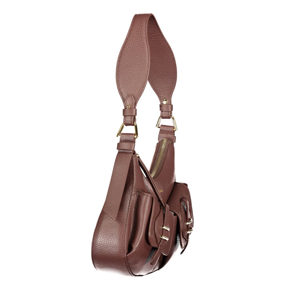 Shoulder Handbag by Coccinelle for women in leather brown & print features a refined silhouette, showcasing a secure zipper & magnetic, organized built-in-compartments, external-pockets & internal-pockets, and versatile shoulder-strap & handle for a refined finish.