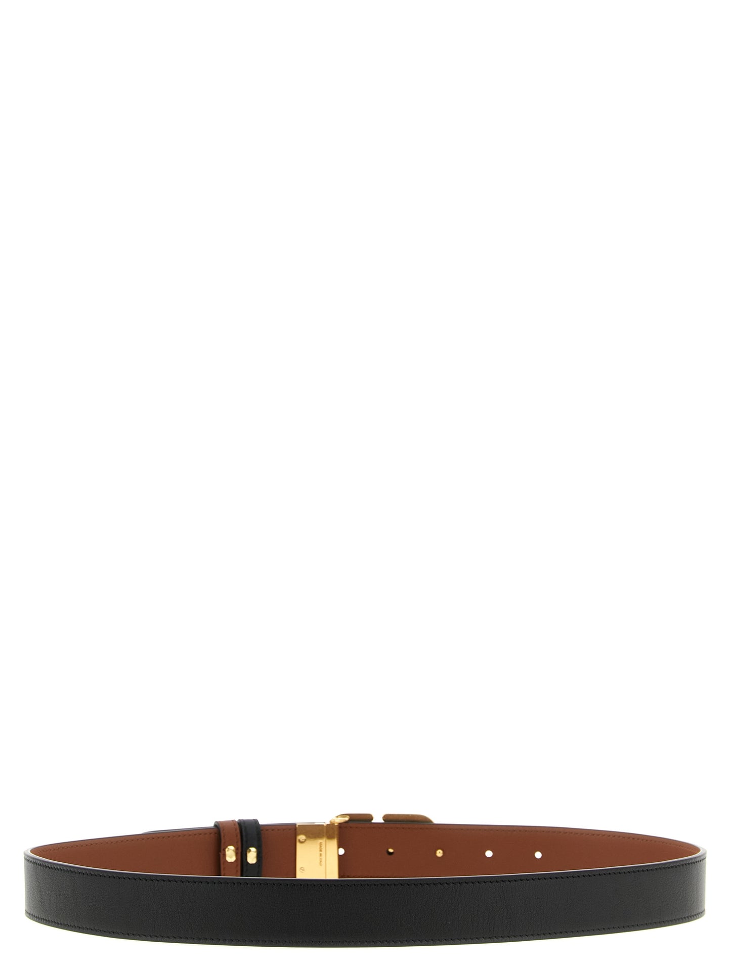 Belt by Valentino Garavani for men in calfskin leather black, brown, gold & signature features an distinguished design, perfectly showcasing the sophisticated craftsmanship of this distinguished V Logo Calfskin Leather Belt.