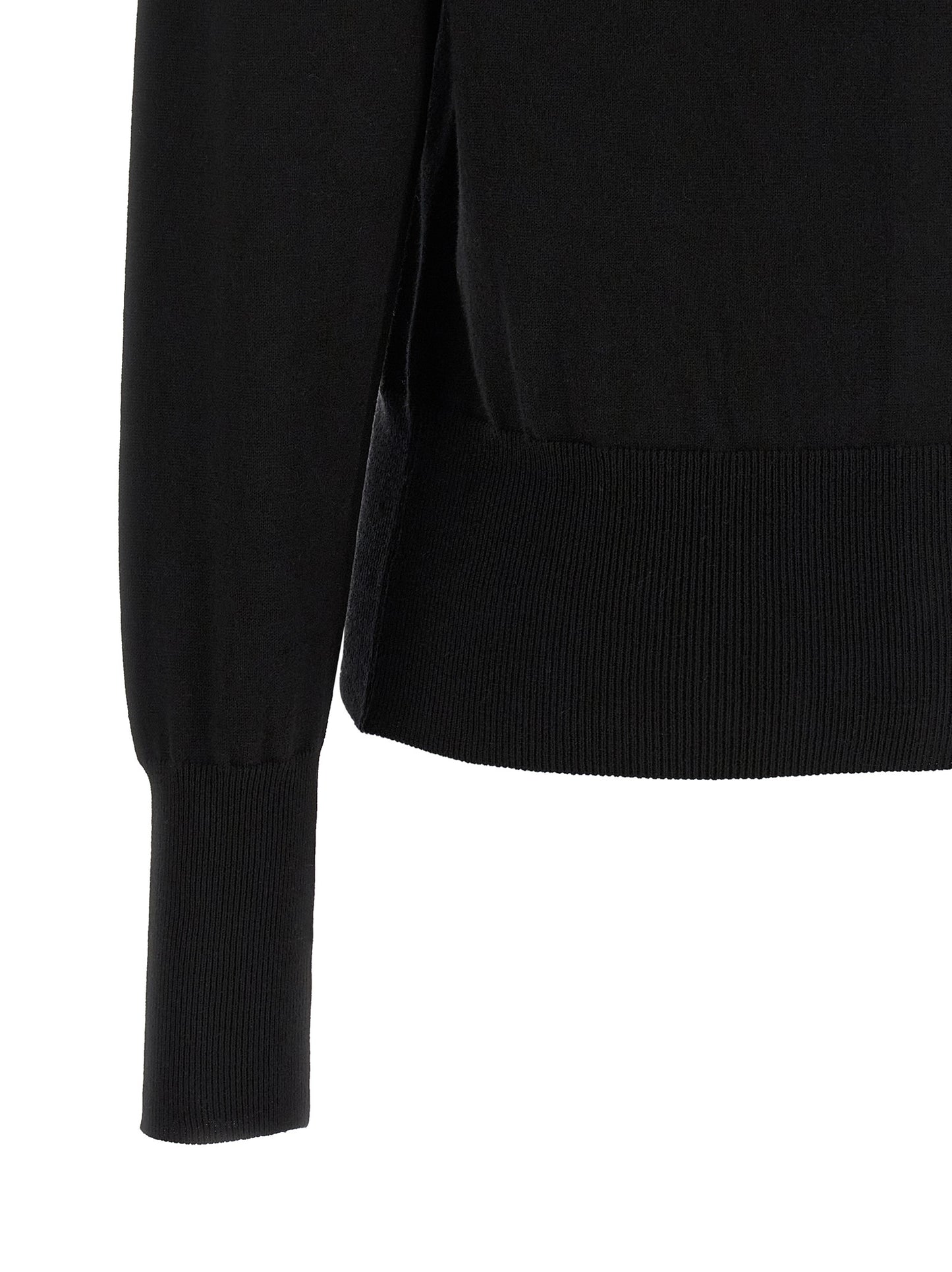 Cardigan by Vivienne Westwood for women in cashmere cotton blend amber & black features a nuanced silhouette with a refined and nuanced detailing for a sophisticated look.