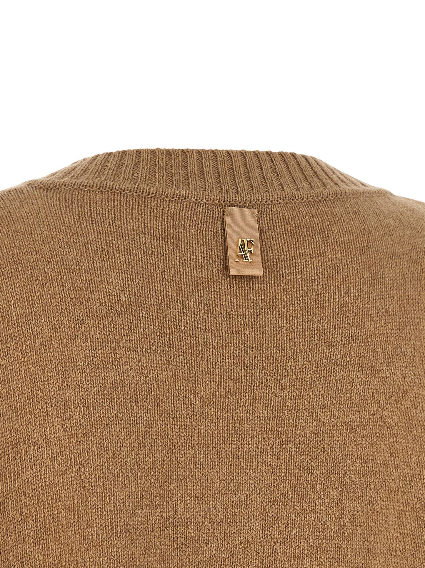 Cardigan by Alberta Ferretti for women in cashmere acrylic fiber & leather brown, camel, horn, natural & white presents a textural silhouette, artfully finished with a textural and for a sophisticated, textural look.