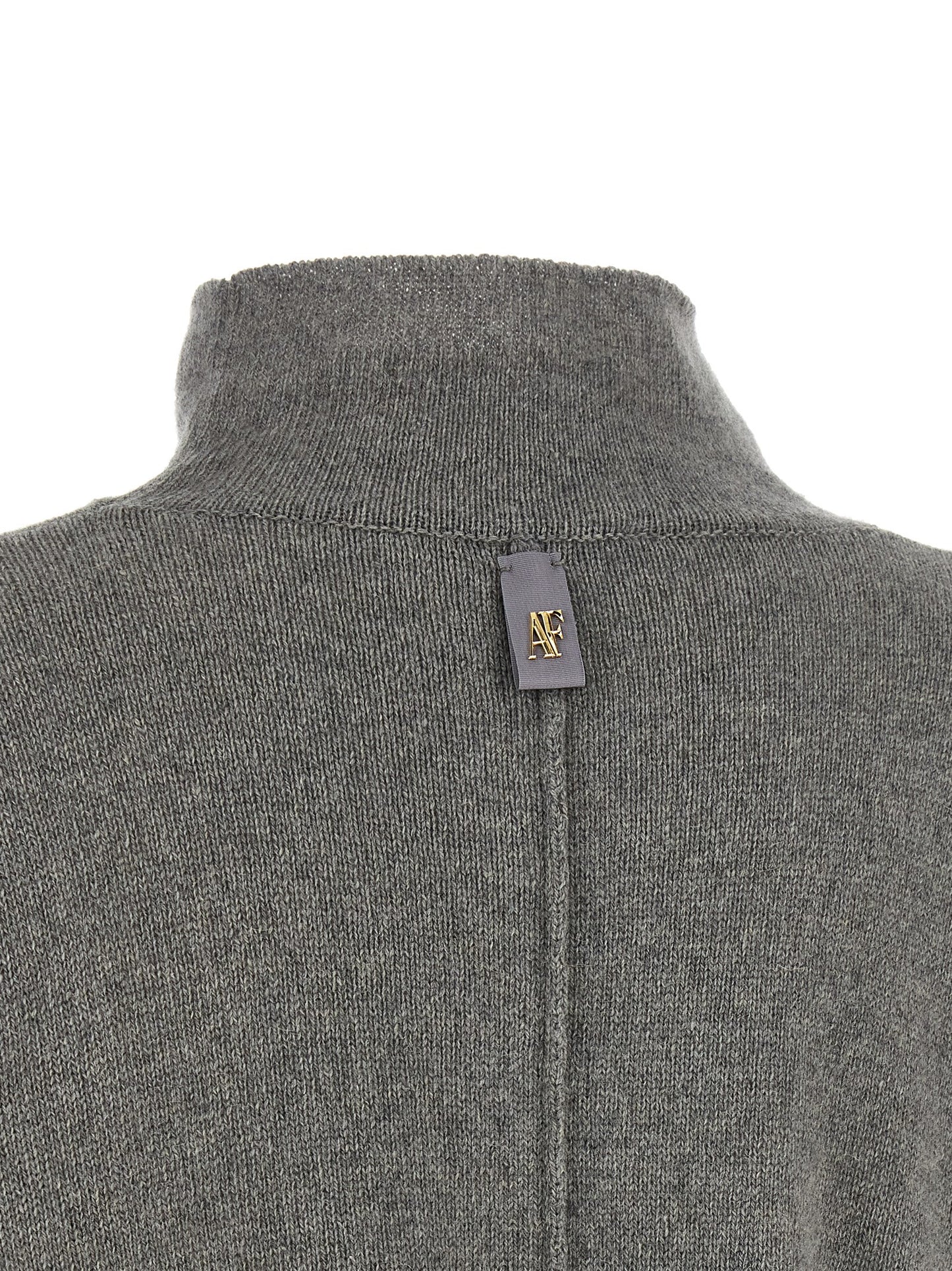 Cardigan by Alberta Ferretti for women in cashmere & acrylic fiber camel, gray & gold presents a textural silhouette, artfully finished with a textural and for a sophisticated, textural look.
