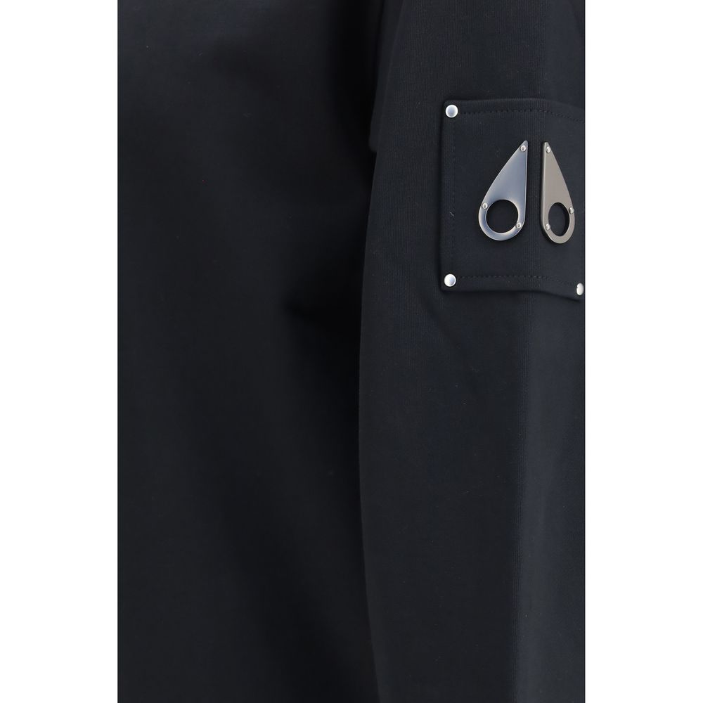 Sweatshirt by Moose Knuckles for men in cotton terry cloth black & gunmetal features an enviable silhouette, showcasing a premium and refined for a truly enviable finish.