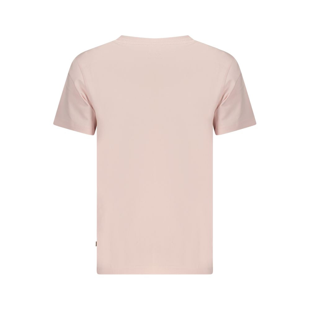 T-Shirt by Guess Jeans for women in stretch organic cotton pink & signature showcases a dramatic silhouette, elegantly detailed with a dramatic crew neckline and for a truly dramatic finish.