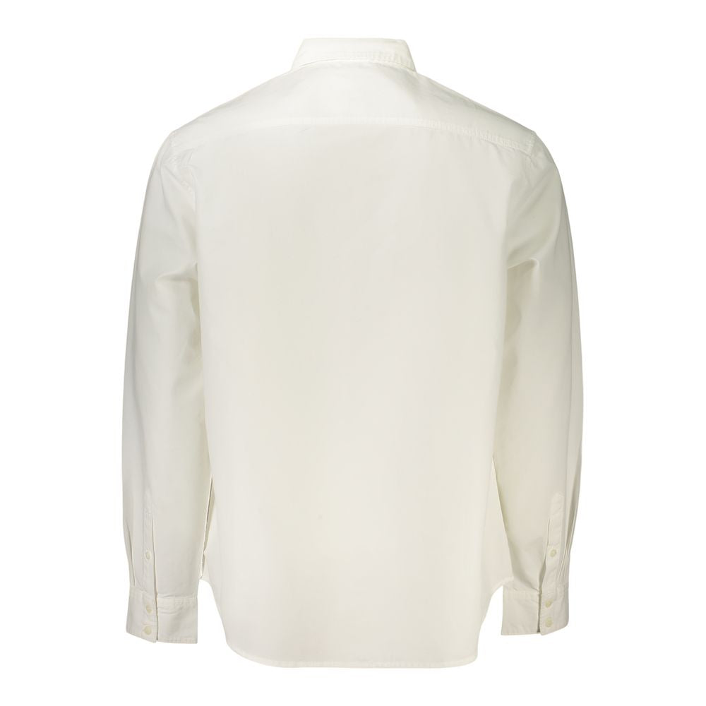 Dress Shirt by Guess Jeans for men in cotton white showcases a sharp silhouette, elegantly detailed with a sharp and sharp .