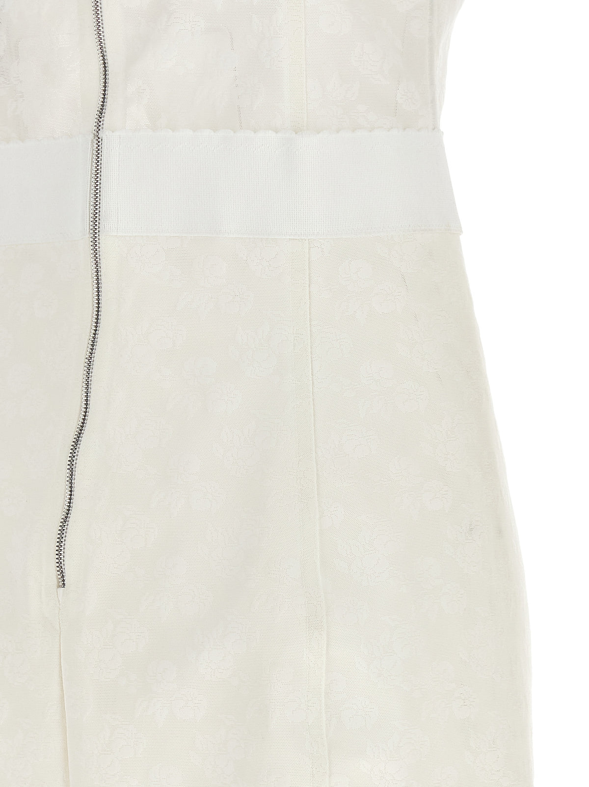 Dress by Dolce & Gabbana for women in polyamide lace & satin white & floral features an eye catching silhouette with a sophisticated , elegant , and a refined midi for a eye catching aesthetic.