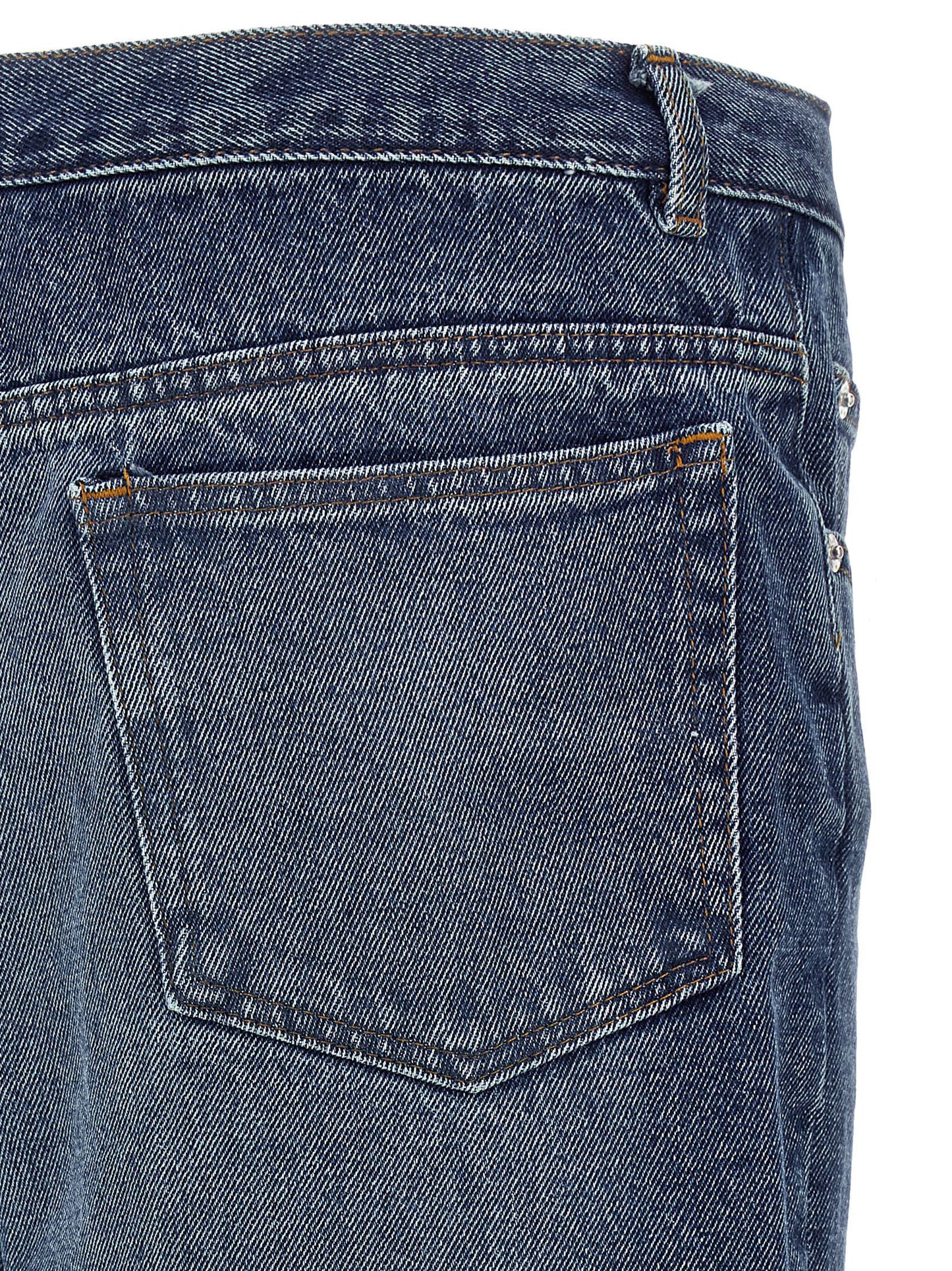 Jeans by A.P.C. for men in denim cotton blue & silver features a polished silhouette with a polished straight-leg, reaching a polished long and finished with a polished .