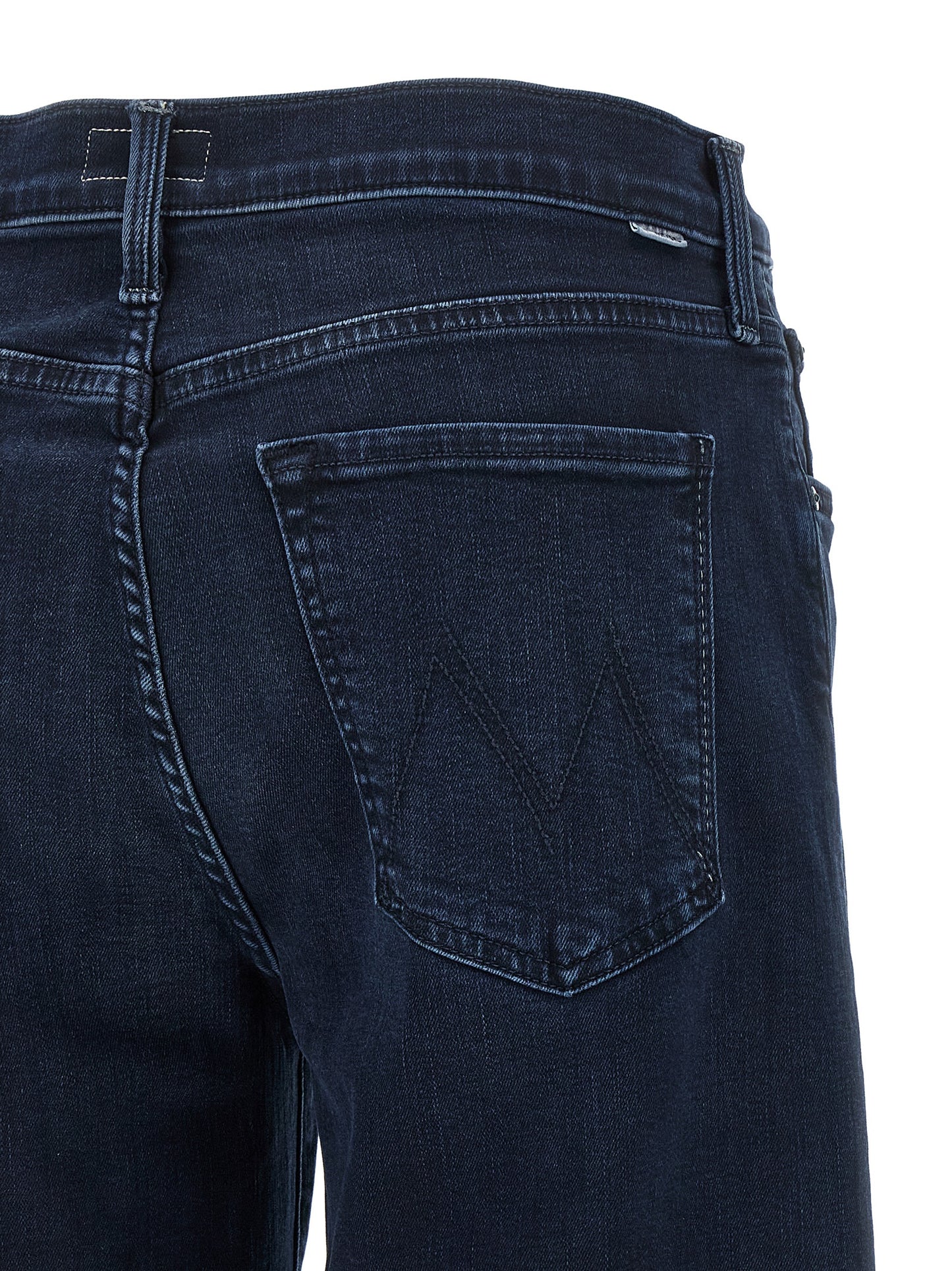 Jeans by Mother Denim for women in stretch denim cotton polyester blue, indigo & signature presents a refined pantology silhouette, artfully defined by a refined pantology straight & wide, long, and a sophisticated mid rise.