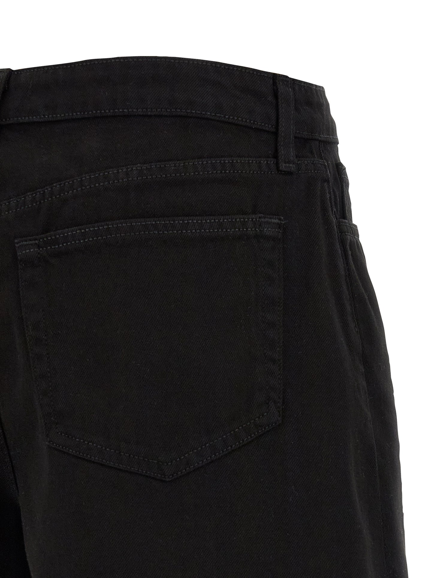 L'Agence Women's Flared High Rise Denim Cotton Shorts - Black