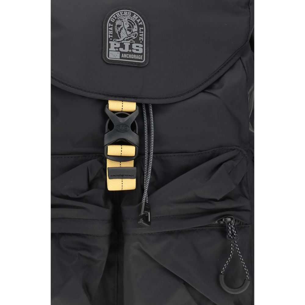 Drawstring Backpack by Parajumpers for men in nylon polyester faux leather & canvas black, yellow & signature features a effortlessly chic Mitchell Nylon Polyester Faux Leather & Canvas Drawstring Backpack design, showcasing a secure zipper, drawstring & buckle, ample external-pockets, internal-pockets & laptop-compartment, and versatile backpack-strap & adjustable-strap for a effortlessly chic finish.