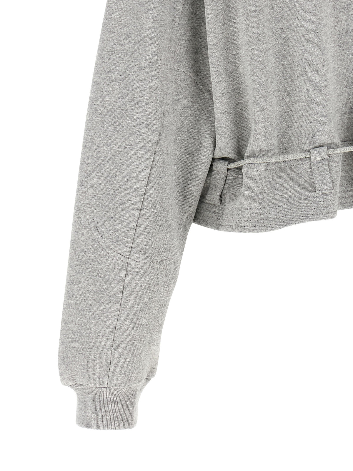 Dries Van Noten Women's Crop Top Athletic Cropped Crew Neck Cotton Activewear Sweatshirt - Gray