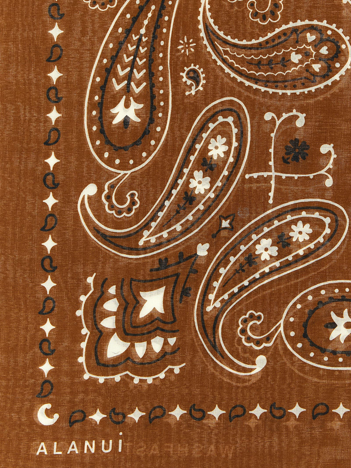 Alanui Cotton Scarf - Brown Paisley Floral Print