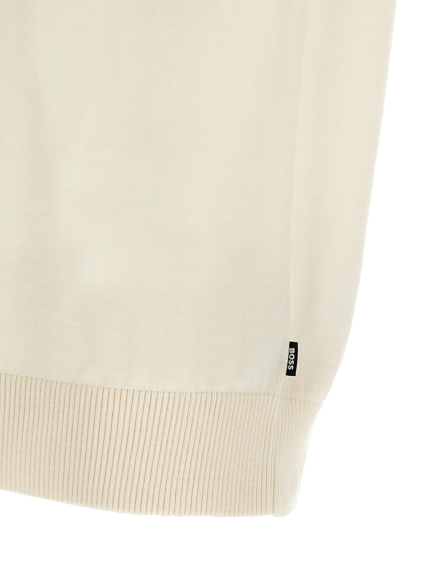 T-Shirt by Hugo Boss for men in merino virgin wool white showcases a fashionable silhouette, elegantly detailed with a fashionable and for a sophisticated, high-fashion look.