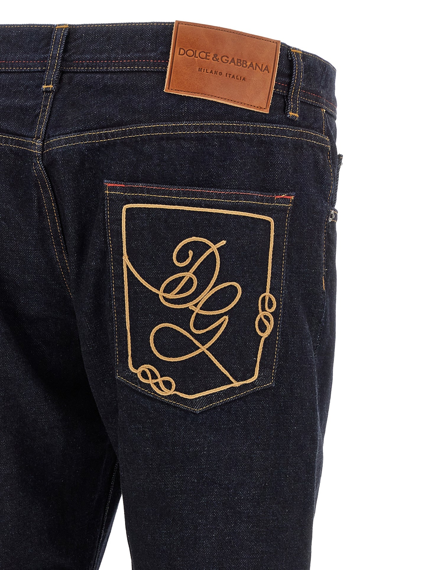 Jeans by Dolce & Gabbana for men in denim cotton blue, indigo & signature features an refined tailoring silhouette, showcasing a premium with a and long cut for a refined tailoring look.
