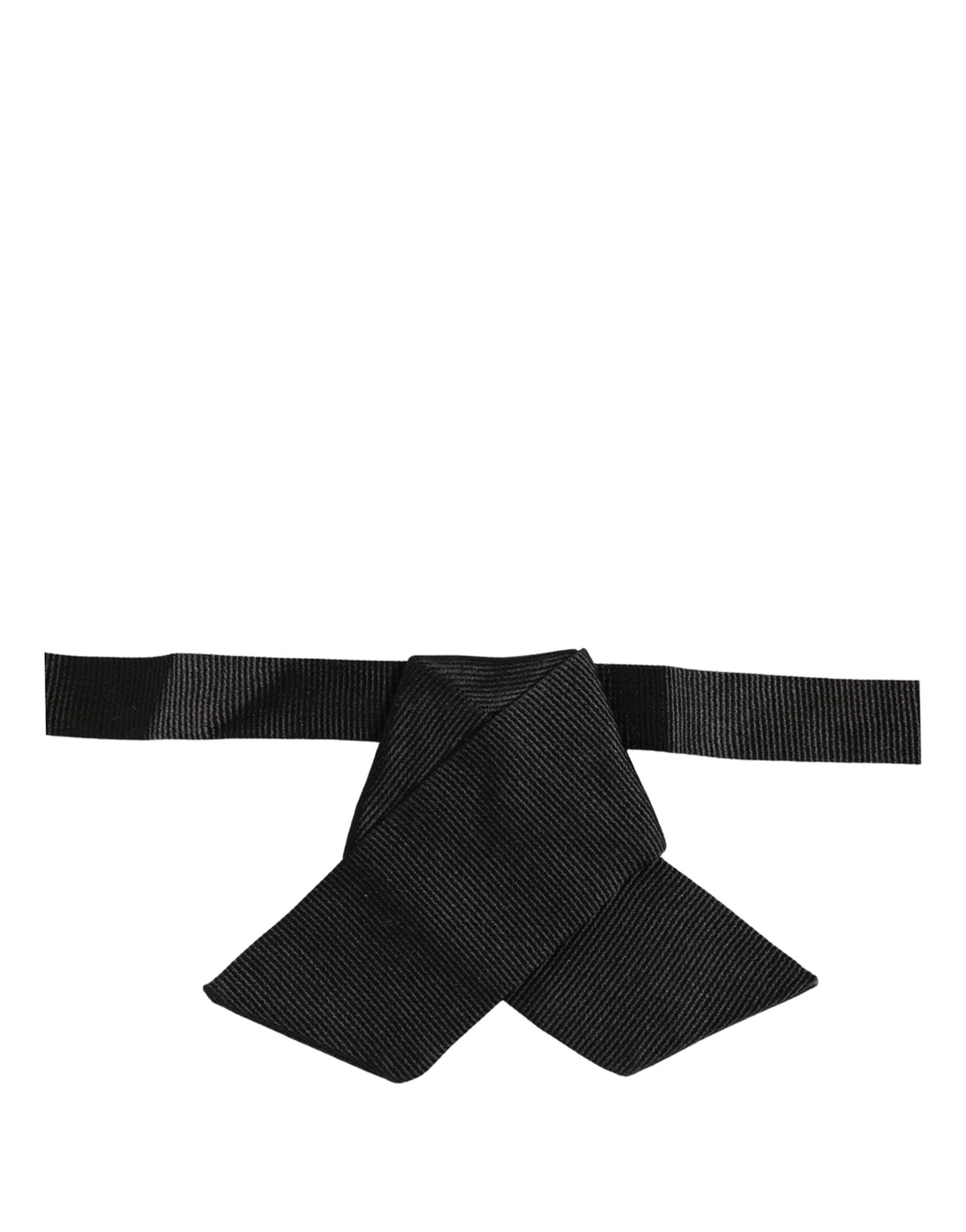 Dolce & Gabbana Men Black 100% SIlk Adjustable Neck Papillon Bow Tie