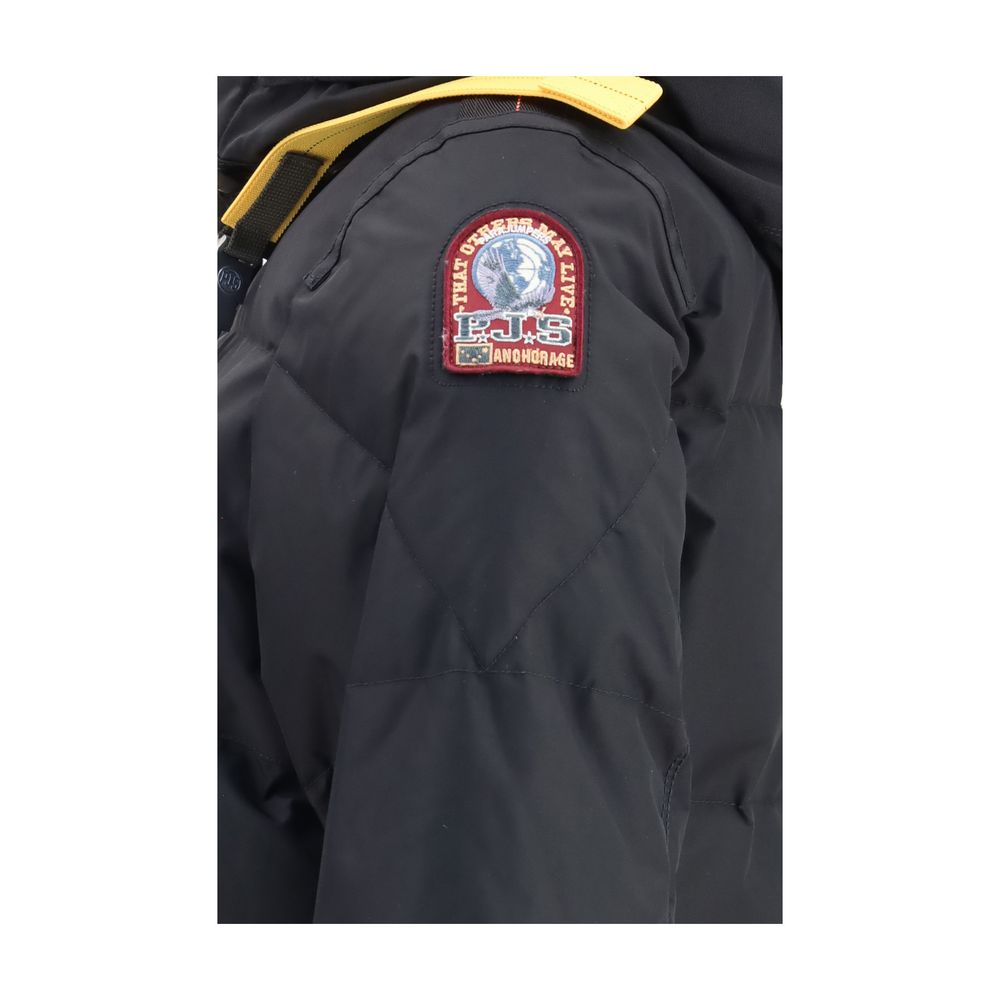 Puffer Jacket by Parajumpers for women in nylon duck & goose down black & signature features an contemporary silhouette, showcasing a sophisticated hooded high-collar neckline and contemporary pockets, hooded & insulated for a truly refined look.