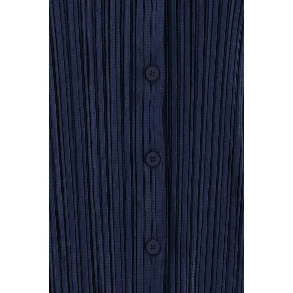 Shirt by Gongdid Design for women in polyester velvet blue & striped, featuring a nuanced and nuanced for a sophisticated finish.