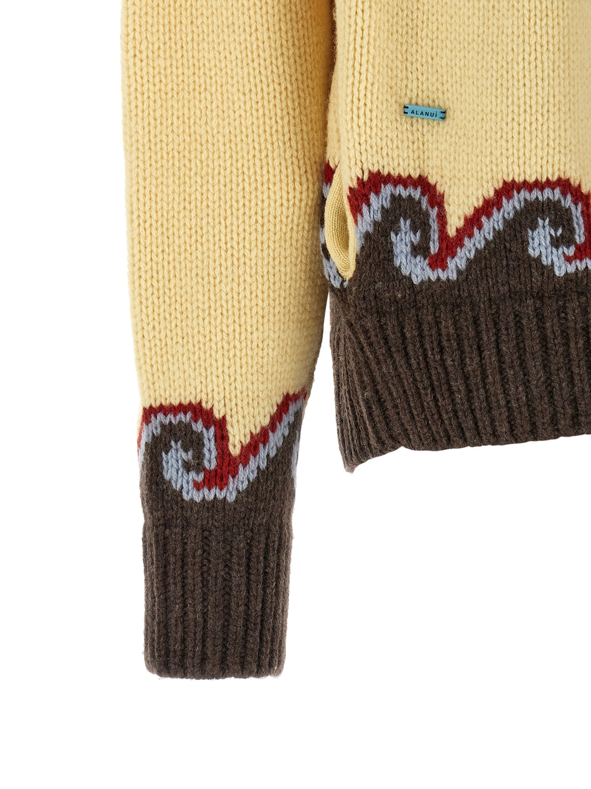 Cardigan by Alanui for women in virgin wool multicolor, patterned & jacquard features an crisp silhouette, showcasing a sophisticated and detail for a truly crisp finish.