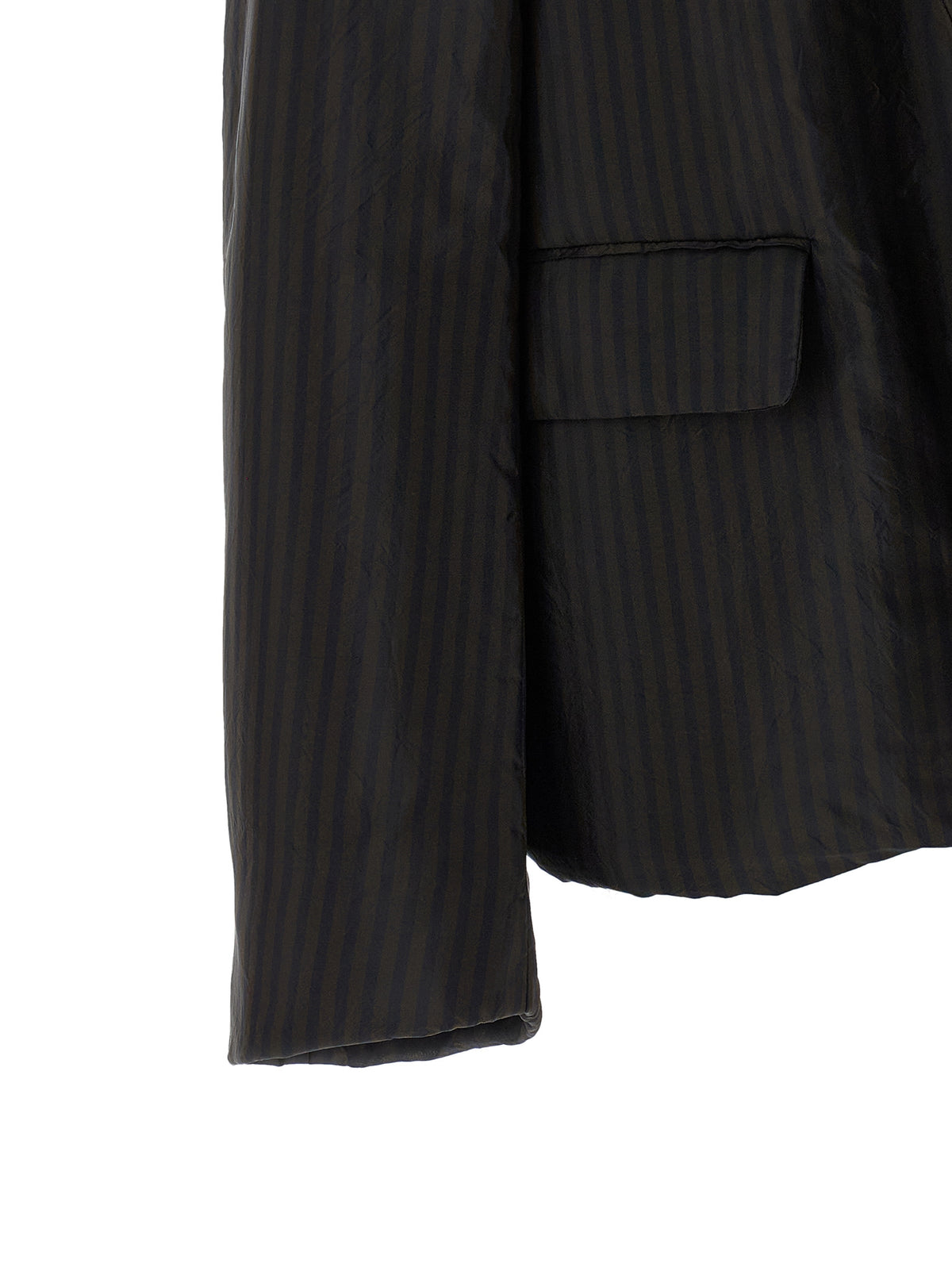Blazer by Dries Van Noten for women in cupro brown, copper, patterned & pinstripe features an crisp silhouette with sophisticated and a crisp for a truly crisp finish.