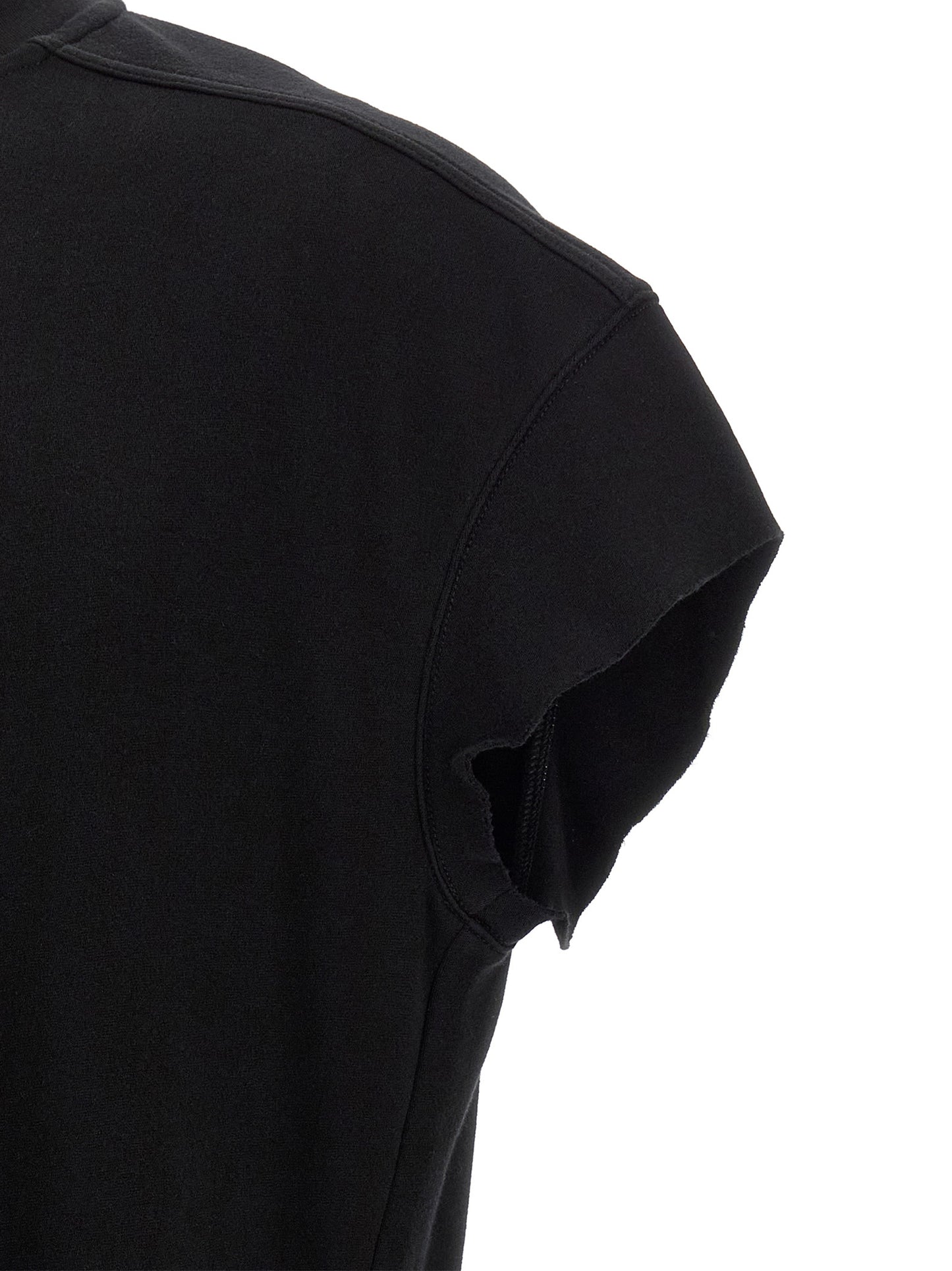 T-Shirt by Rick Owens for men in organic cotton black & signature showcases a chic silhouette, artfully detailed with a chic and for a chic finish.